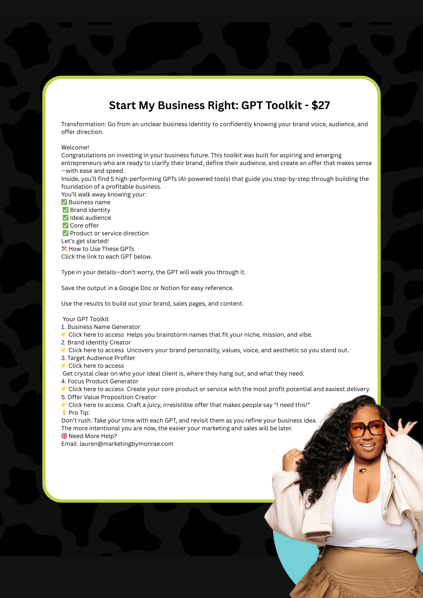 Start My Business Right: GPT Toolkit - $27