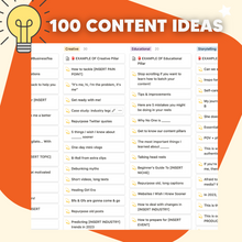 Load image into Gallery viewer, CREATE MORE ON SOCIAL - 100 Content Ideas - Template
